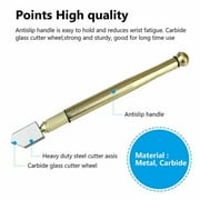 Multifunctional Professional Metal Diamond Glass Cutter, Anti-Slip Pencil Style Carbide Tip Cutting Tool for 4mm Mosaic Tile Mirror, Gold